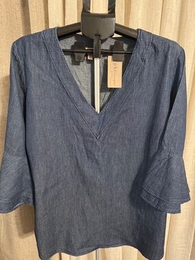 Philosophy Dark Blue Denim-Style V-Neck Tunic size 2X